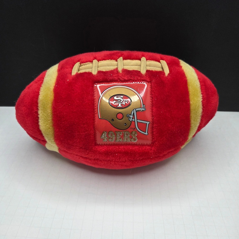 Sport Pillows San Francisco 49ers Plush Football Red Gold NFL Decor 10" Vintage